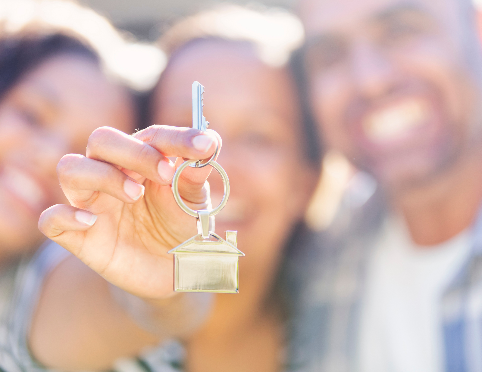 Keychain with black family in back